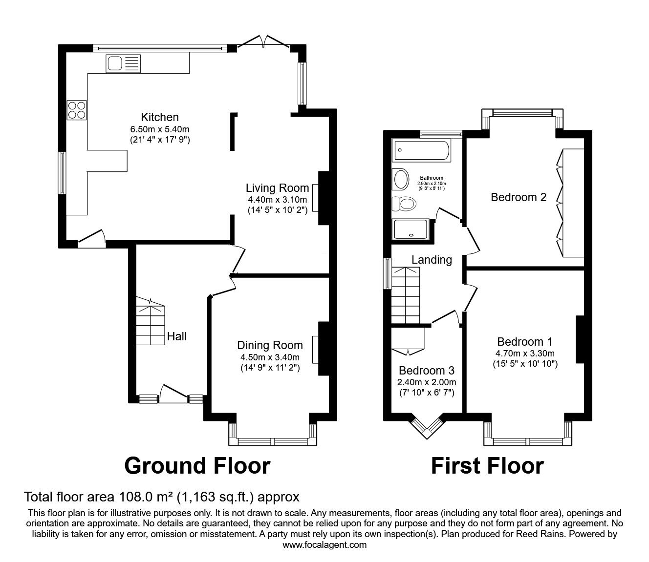 Floorplan of 3 bedroom Semi Detached House for sale, Corbar Road, Mile End, Cheshire, SK2