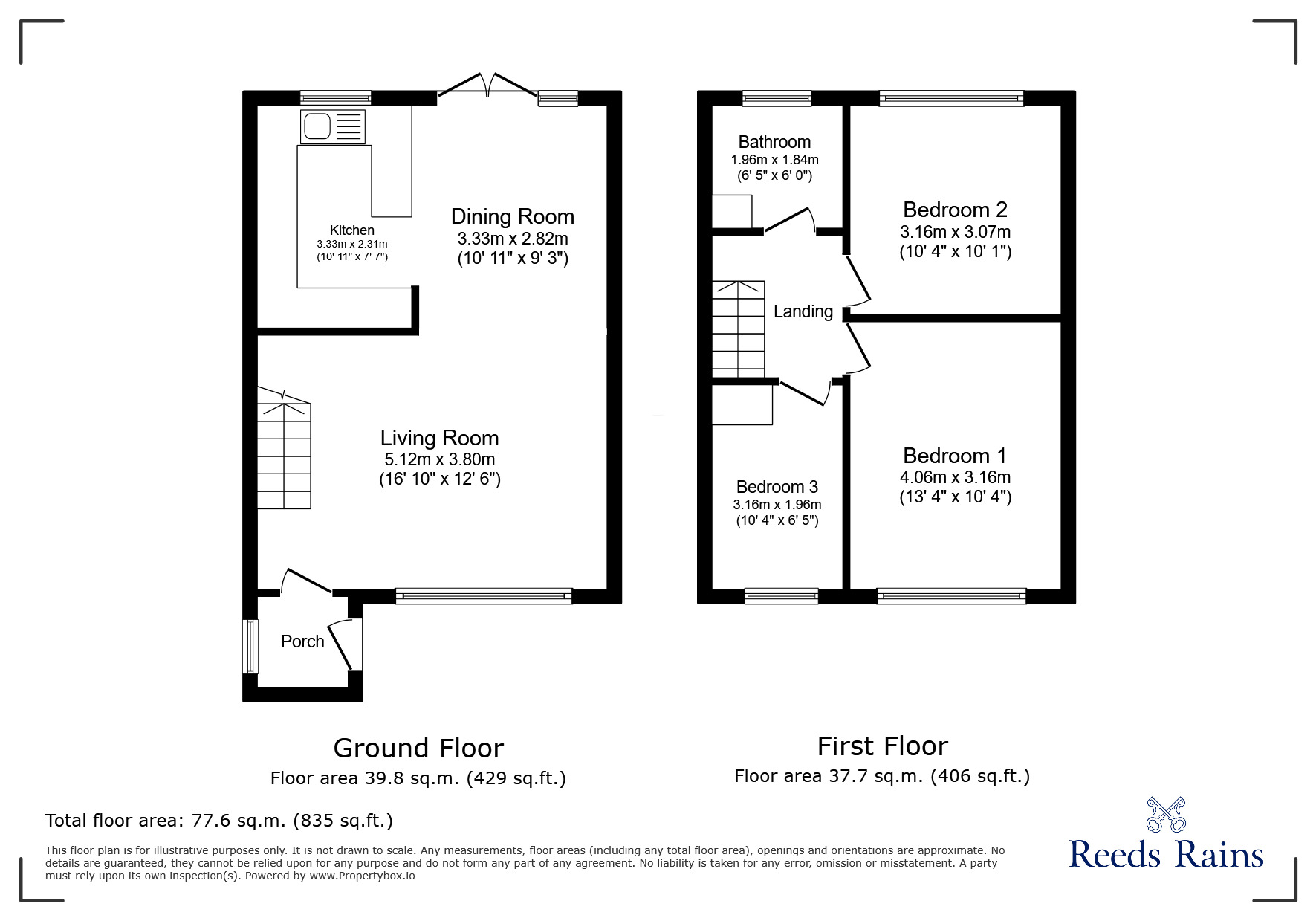Floorplan of 3 bedroom End Terrace House to rent, Bollin Walk, Stockport, Greater Manchester, SK5