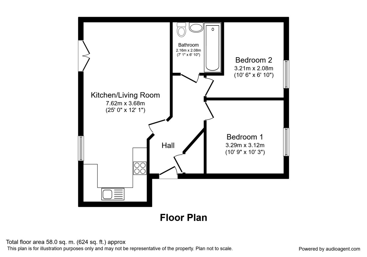 Floorplan of 2 bedroom  Flat for sale, Vine Street, Hazel Grove, Cheshire, SK7