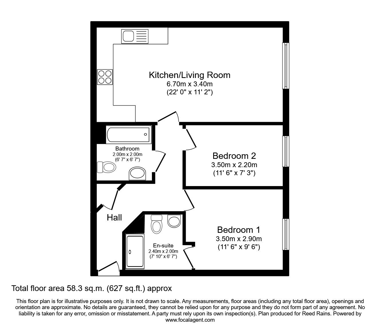 Floorplan of 2 bedroom  Flat for sale, Cooper Street, Hazel Grove, Cheshire, SK7
