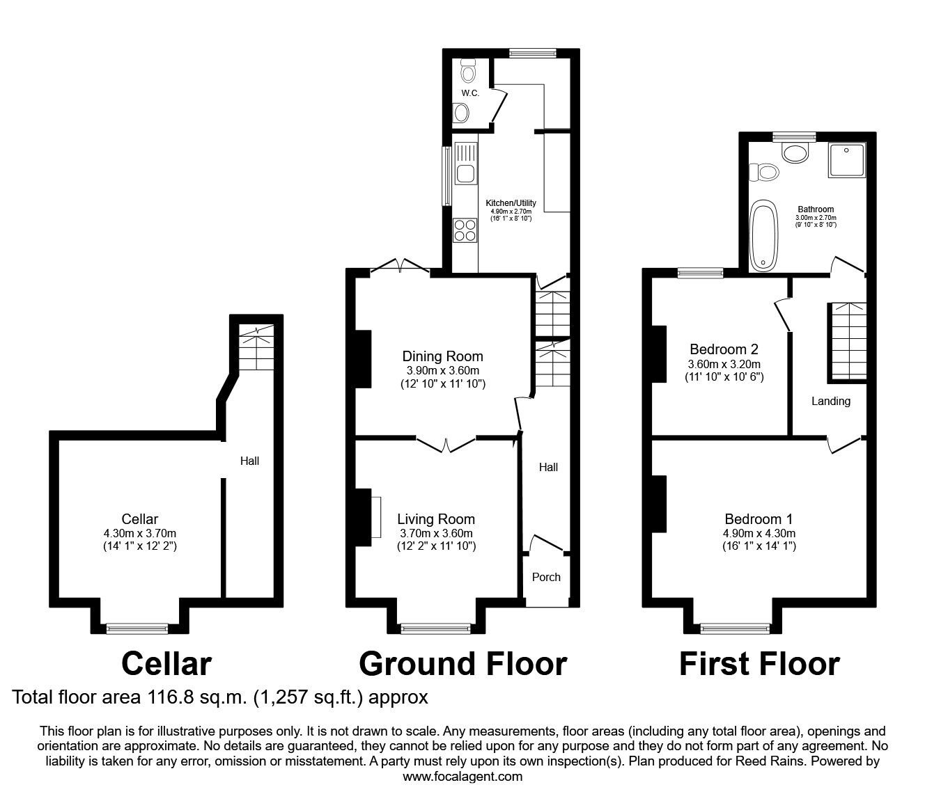 Floorplan of 2 bedroom End Terrace House for sale, Turncroft Lane, Offerton, Cheshire, SK1