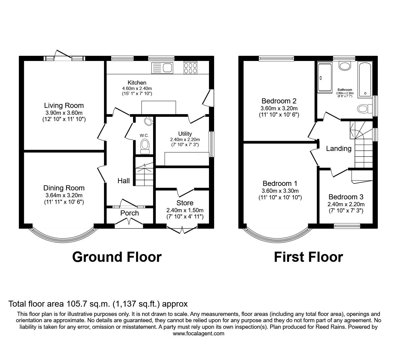 Floorplan of 3 bedroom Detached House for sale, Rushyfield Crescent, Romiley, Cheshire, SK6