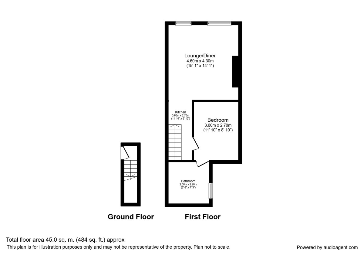 Floorplan of 1 bedroom  Flat to rent, London Road, Hazel Grove, Greater Manchester, SK7