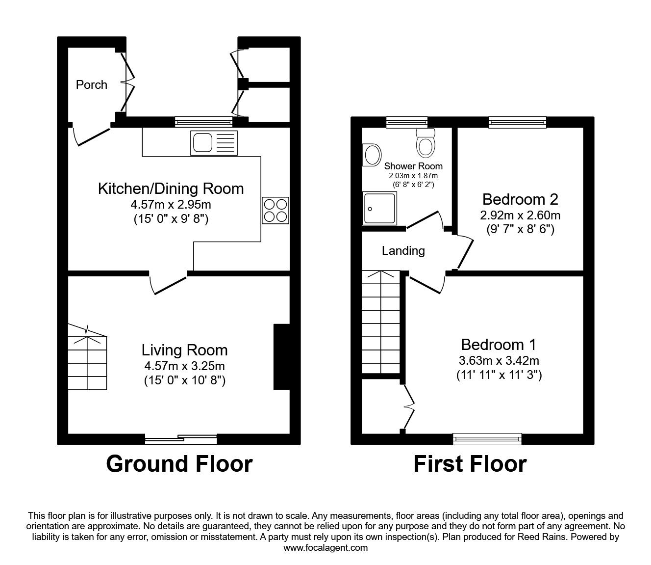 Floorplan of 2 bedroom End Terrace House for sale, Wellington Street, Hazel Grove, Cheshire, SK7