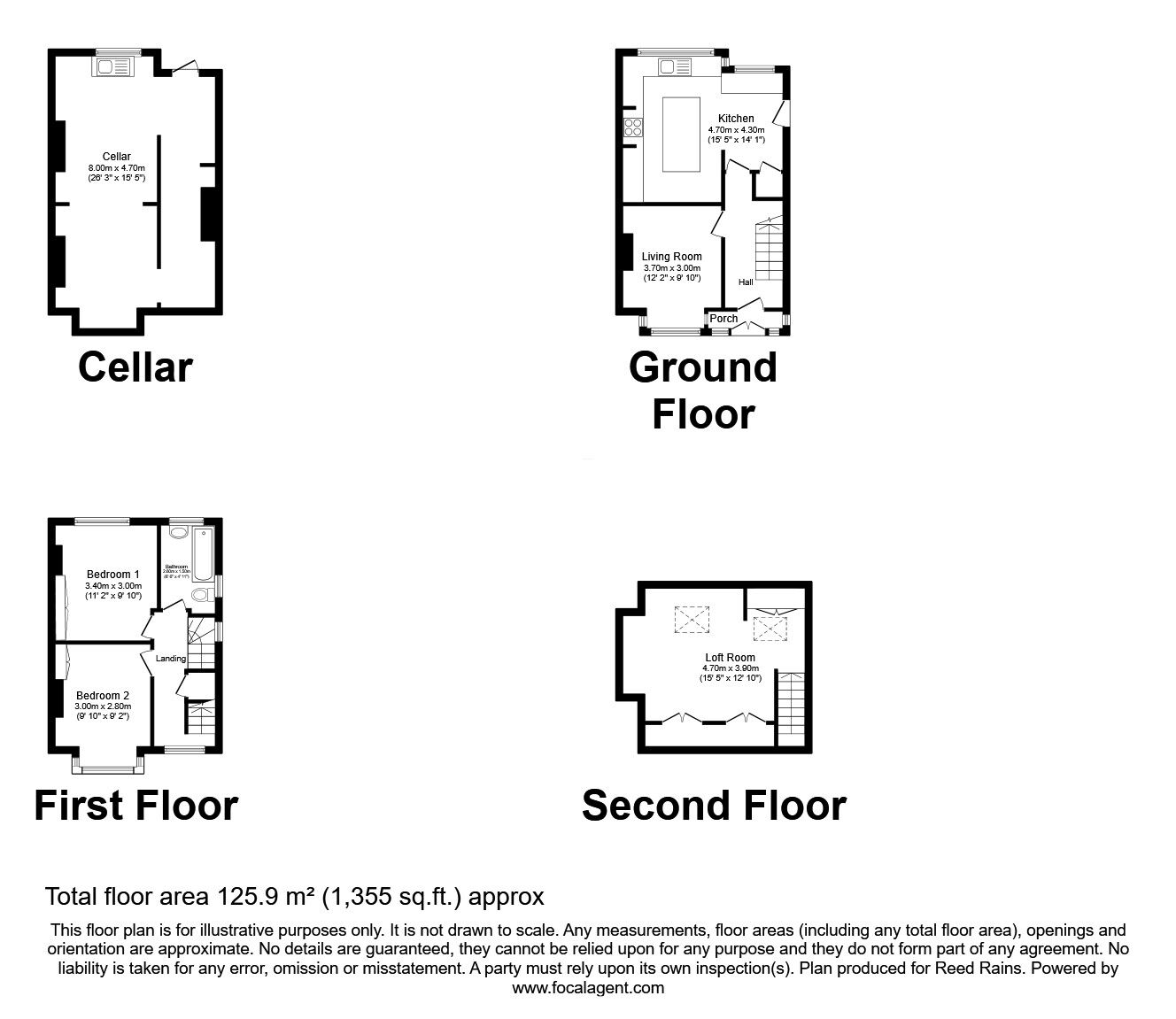 Floorplan of 2 bedroom Semi Detached House for sale, Ripley Avenue, Great Moor, Cheshire, SK2