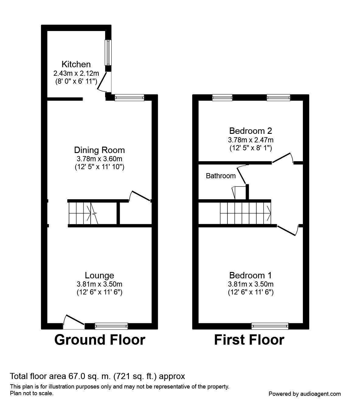 Floorplan of 2 bedroom End Terrace House for sale, Charlotte Street, Portwood, Cheshire, SK1