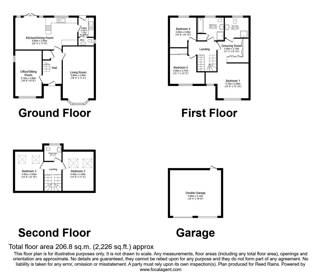 Floorplan of 5 bedroom Detached House for sale, Hornbeam Close, Great Moor, Cheshire, SK2