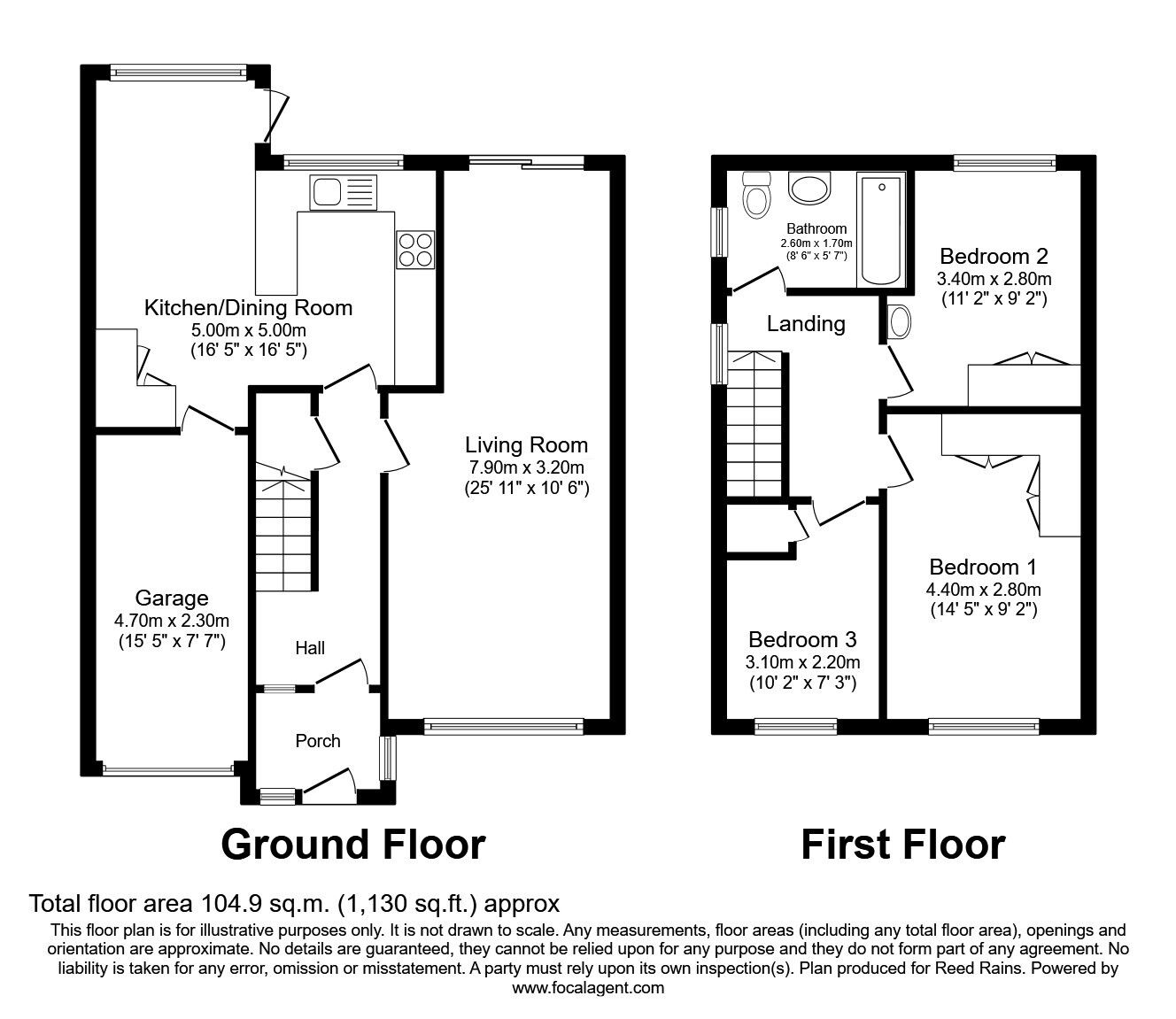 Floorplan of 3 bedroom Semi Detached House for sale, Serin Close, Offerton, Cheshire, SK2