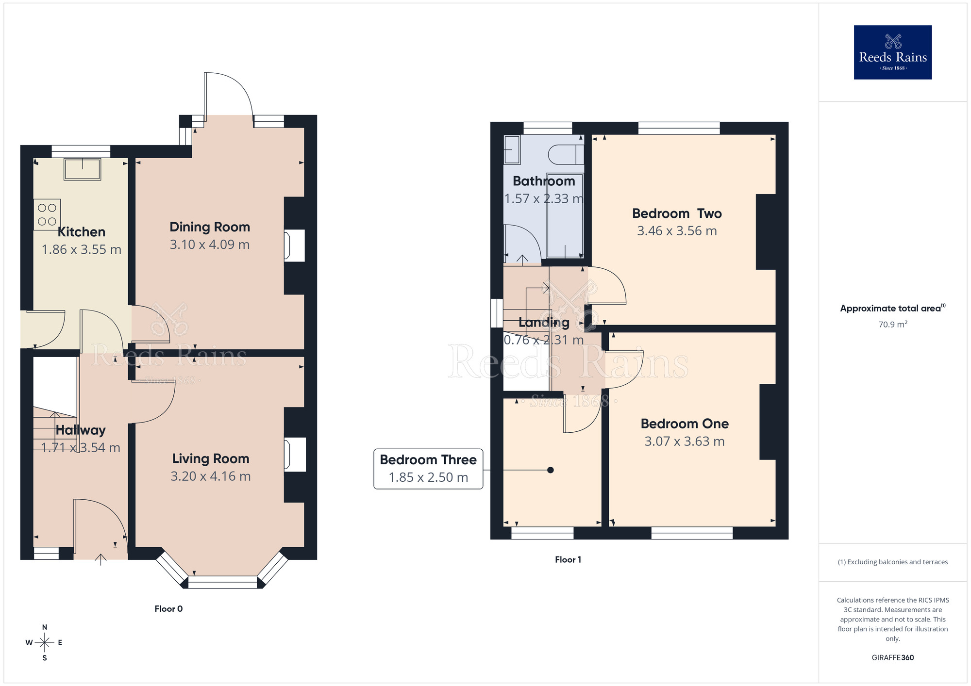 Floorplan of 3 bedroom Semi Detached House to rent, Nangreave Road, Offerton, Cheshire, SK2