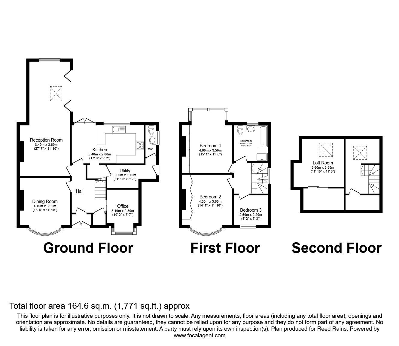 Floorplan of 3 bedroom Semi Detached House for sale, Macclesfield Road, Hazel Grove, Cheshire, SK7