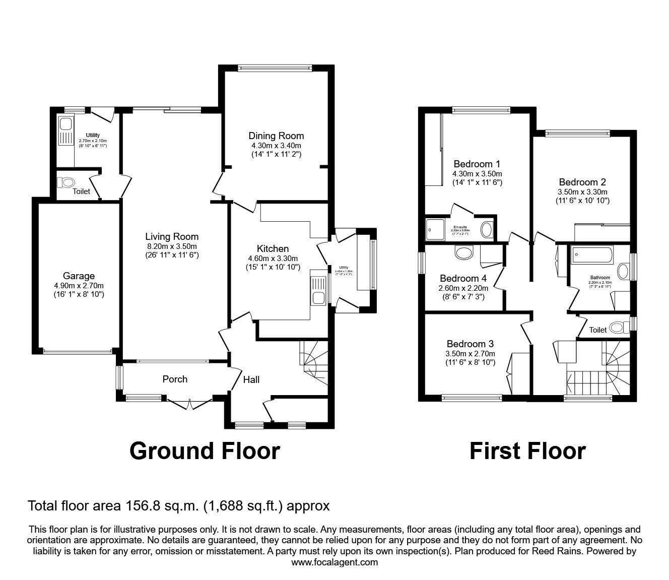 Floorplan of 4 bedroom Detached House for sale, Longnor Road, Hazel Grove, Cheshire, SK7