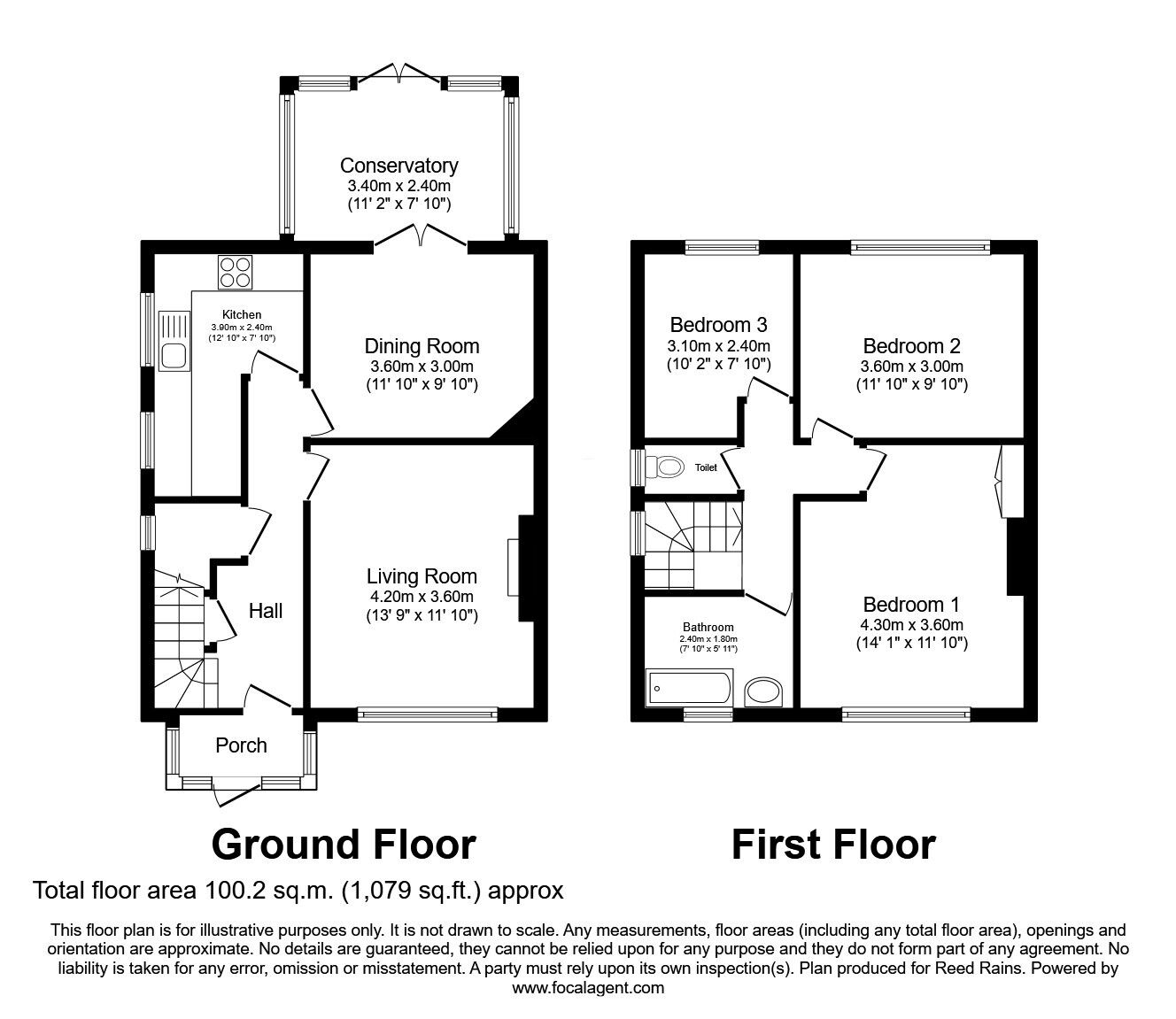 Floorplan of 3 bedroom Semi Detached House for sale, Mile End Lane, Mile End, Cheshire, SK2