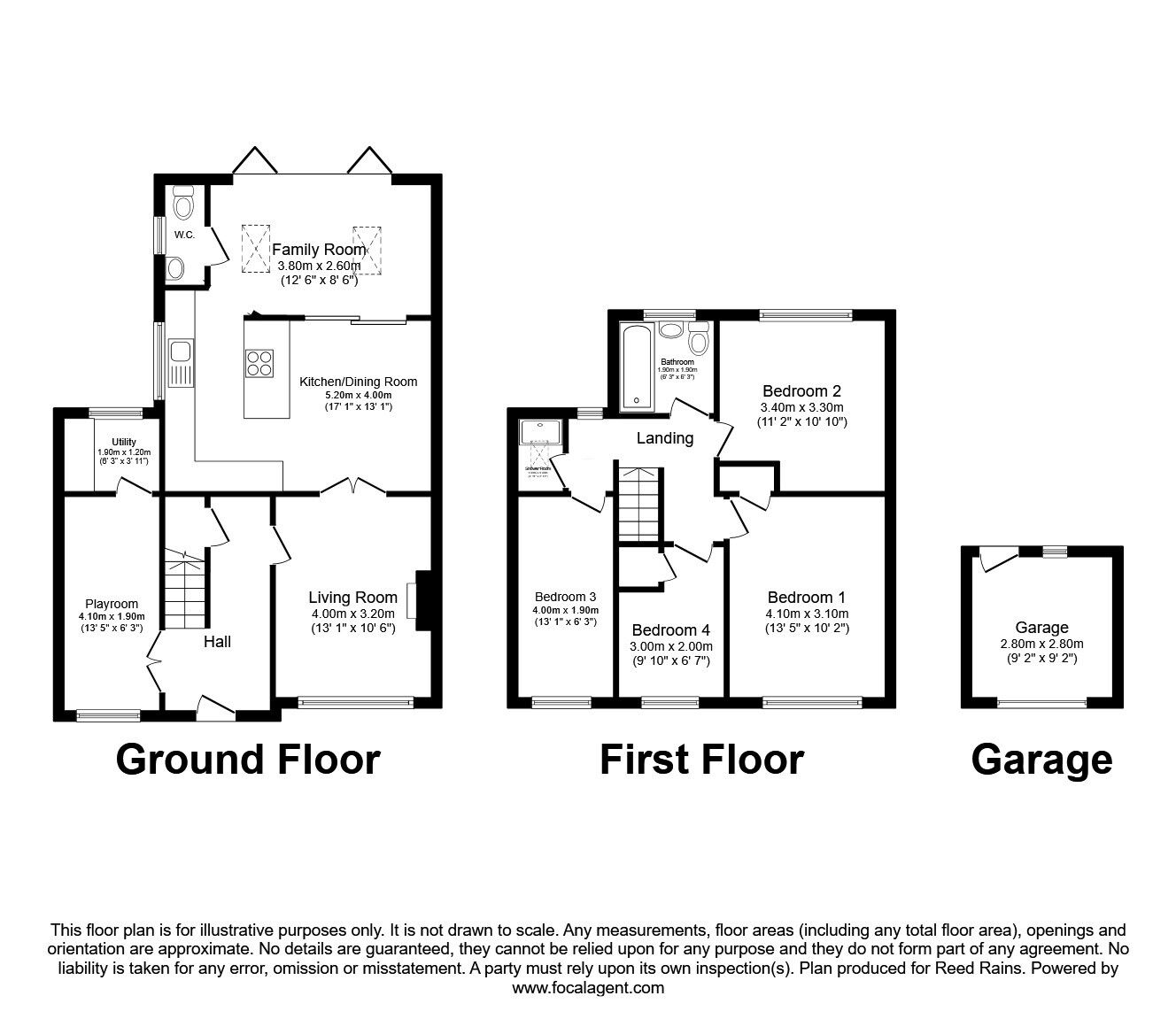 Floorplan of 4 bedroom Semi Detached House for sale, Bickerton Drive, Hazel Grove, Cheshire, SK7