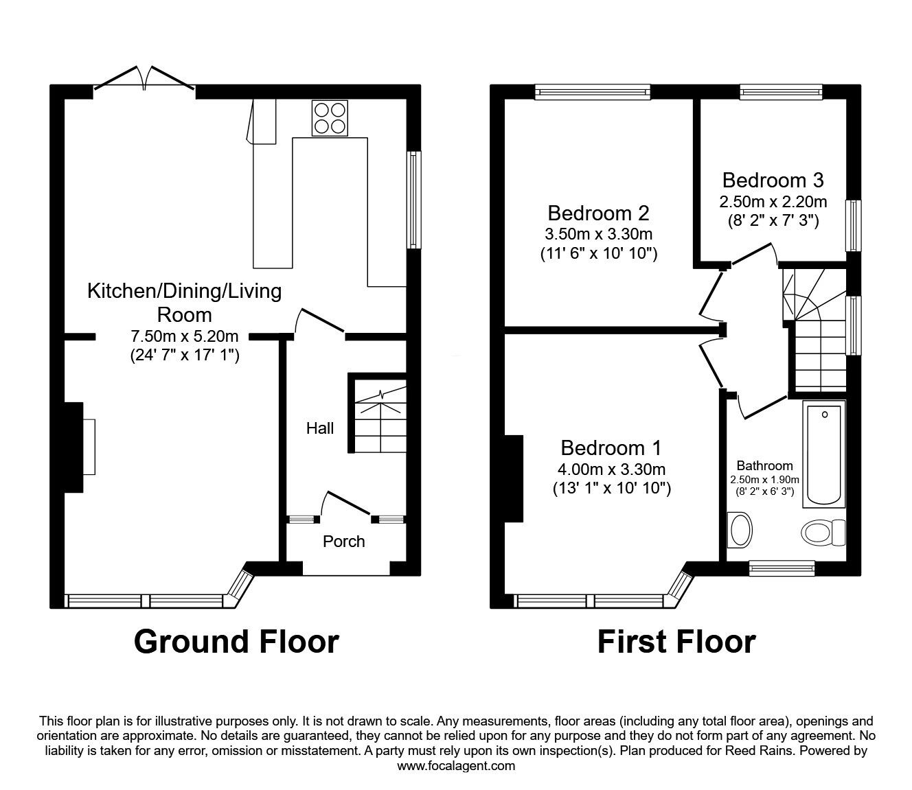 Floorplan of 3 bedroom Semi Detached House for sale, The Drive, Bredbury, Cheshire, SK6