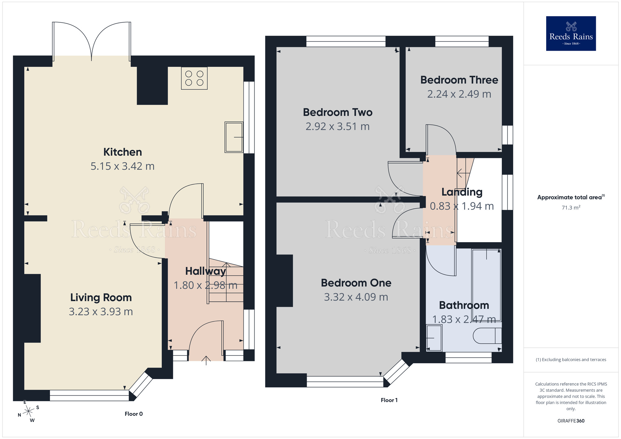 Floorplan of 3 bedroom Semi Detached House for sale, The Drive, Bredbury, Cheshire, SK6