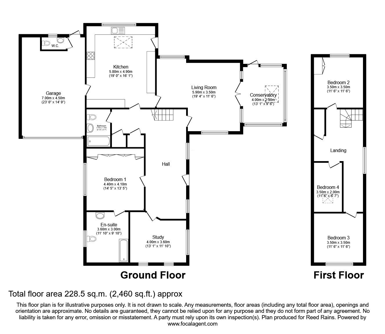 Floorplan of 5 bedroom Detached Bungalow for sale, Offerton Road, Hazel Grove, Cheshire, SK7