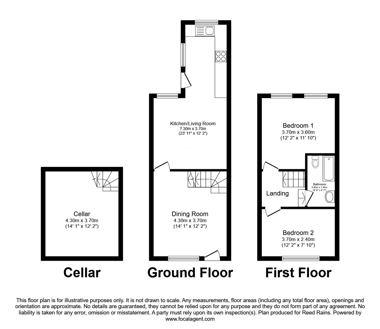 Floorplan of 2 bedroom Mid Terrace House for sale, Harold Street, Offerton, Cheshire, SK1