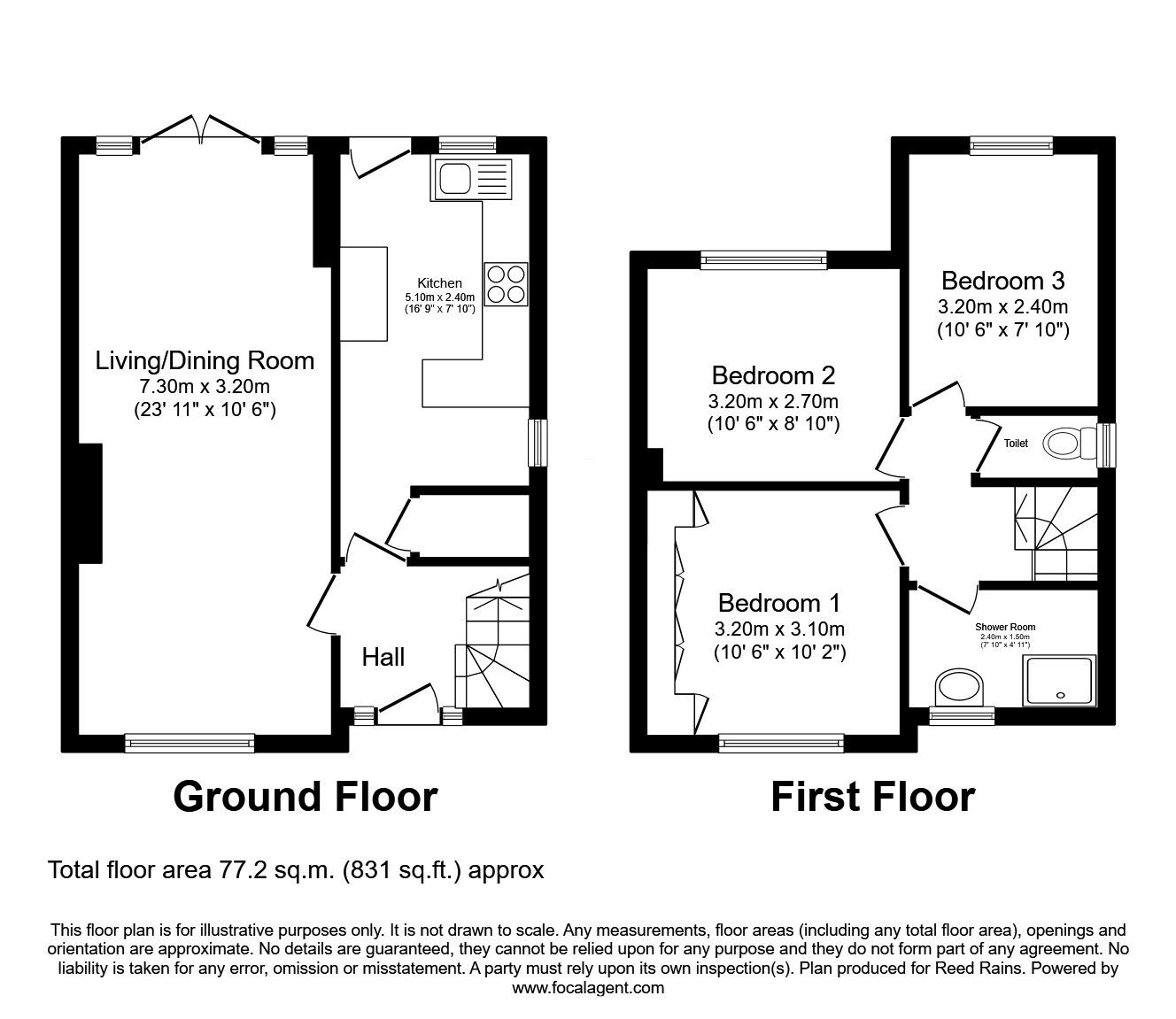 Floorplan of 3 bedroom Semi Detached House for sale, Norbury Crescent, Hazel Grove, Cheshire, SK7