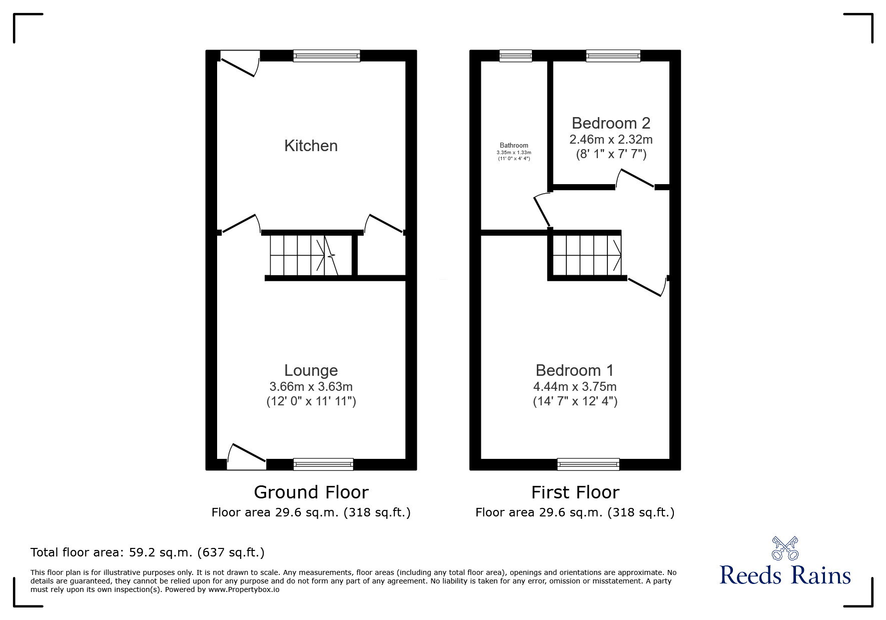 Floorplan of 2 bedroom Mid Terrace House to rent, Glebe Street, Offerton, Cheshire, SK1