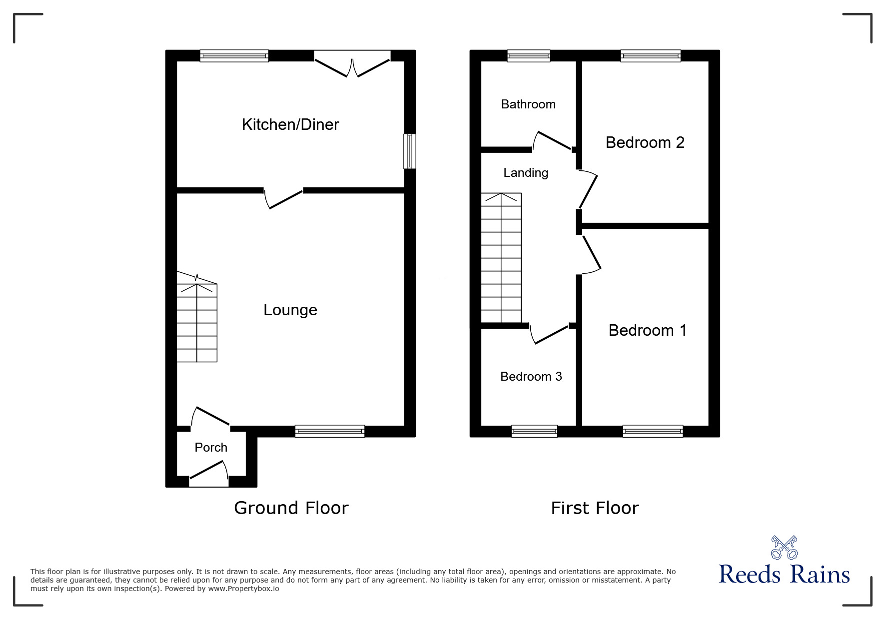 Floorplan of 3 bedroom Semi Detached House for sale, Cherry Tree Lane, Great Moor, Cheshire, SK2