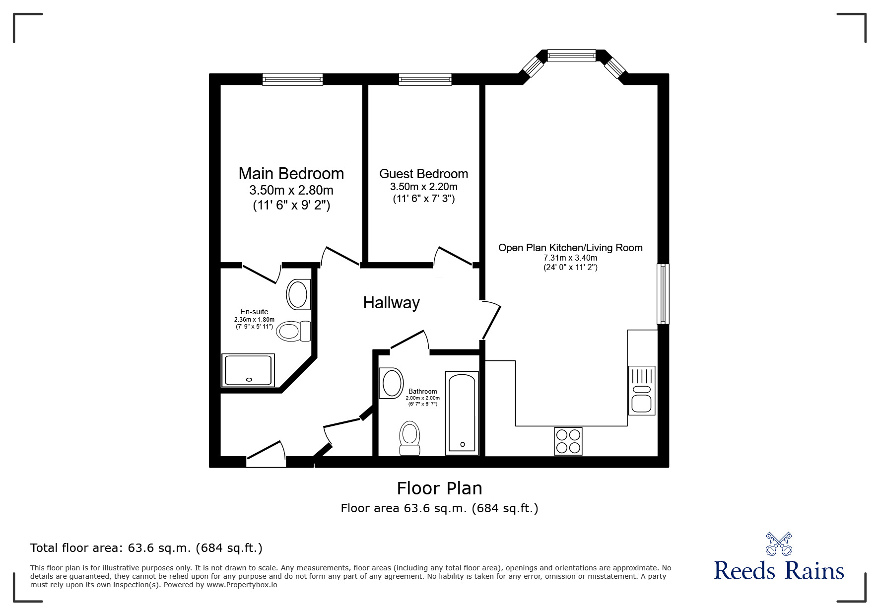 Floorplan of 2 bedroom  Flat to rent, Cooper Street, Hazel Grove, Cheshire, SK7