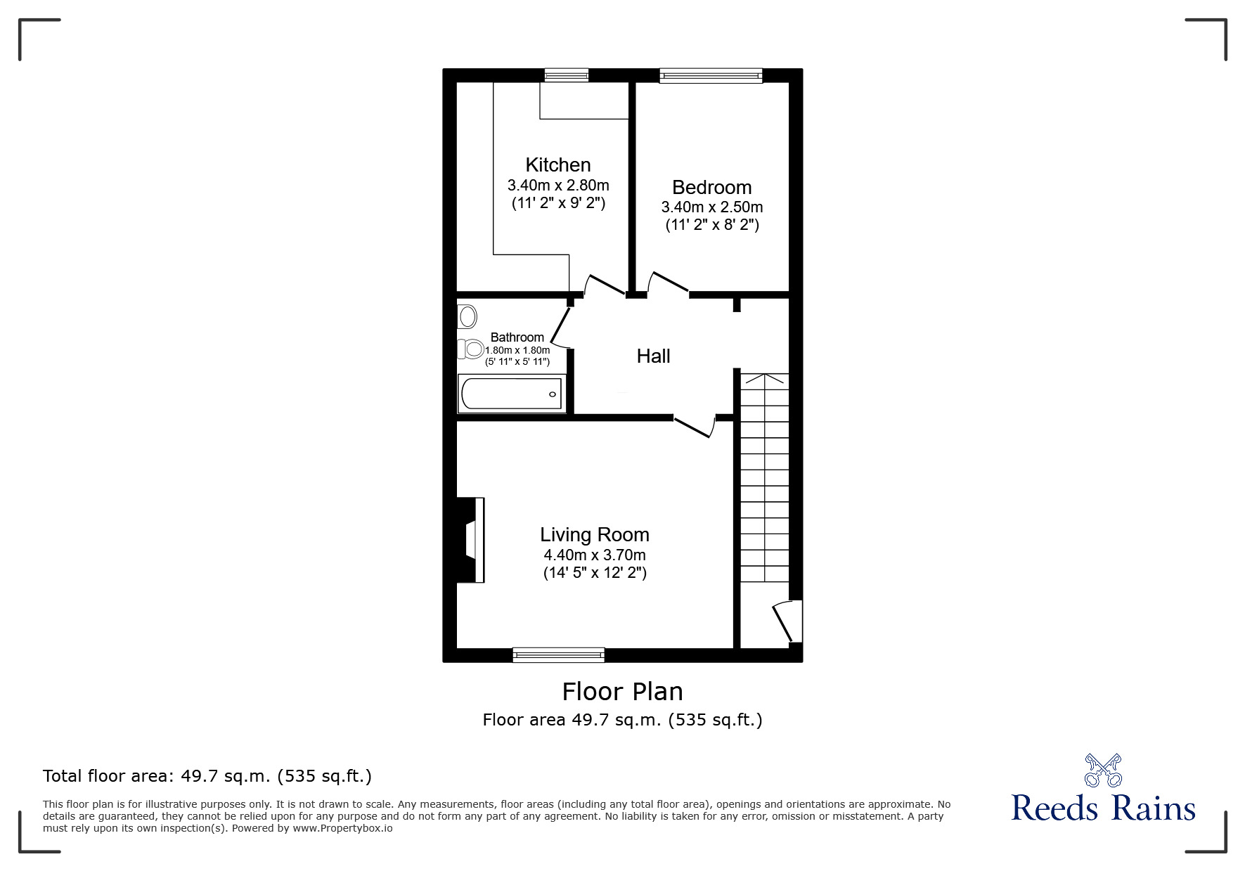 Floorplan of 1 bedroom  Flat for sale, Fence Street, Great Moor, Cheshire, SK2
