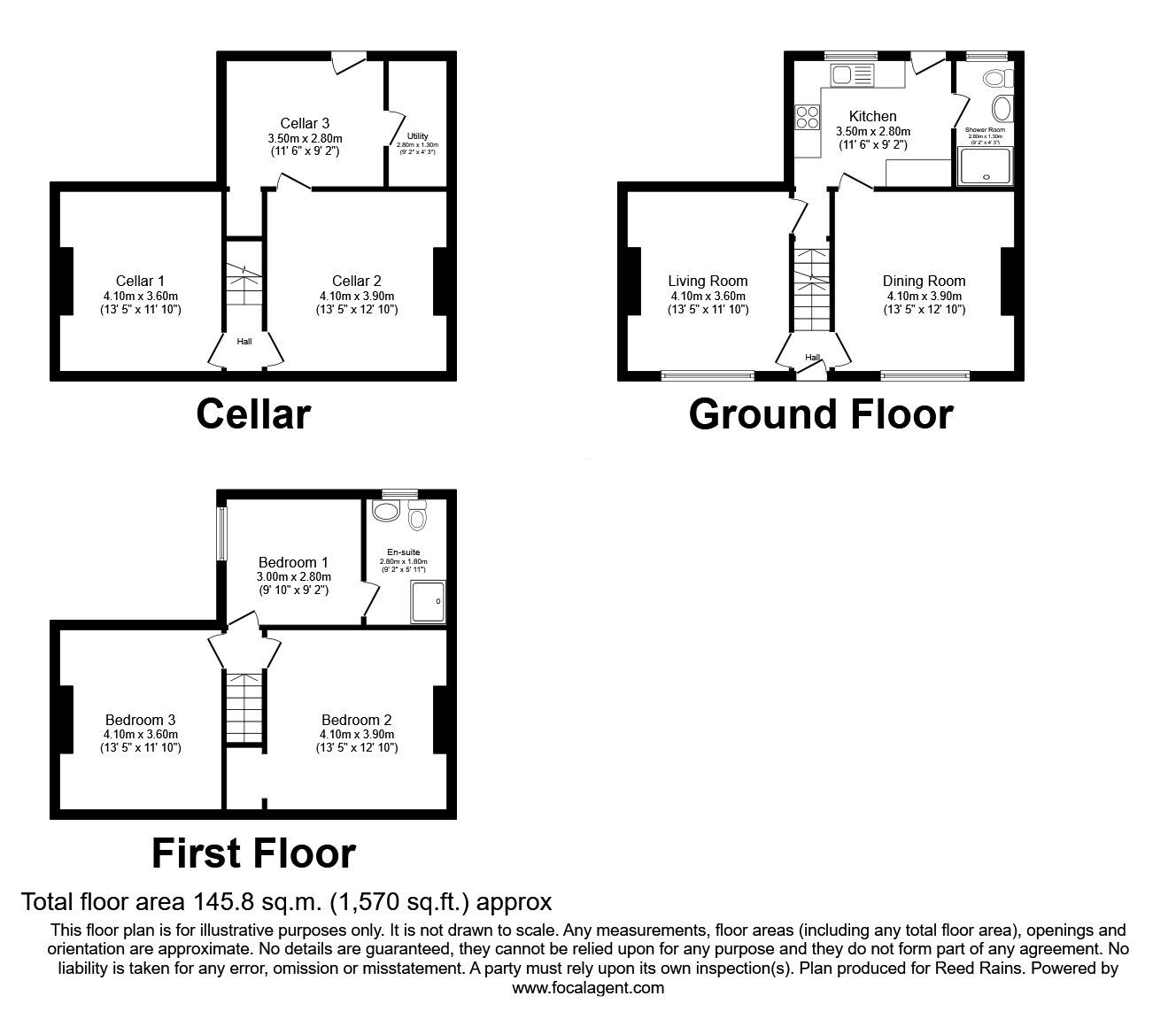 Floorplan of 3 bedroom Detached House for sale, Banks Lane, Offerton, Cheshire, SK1