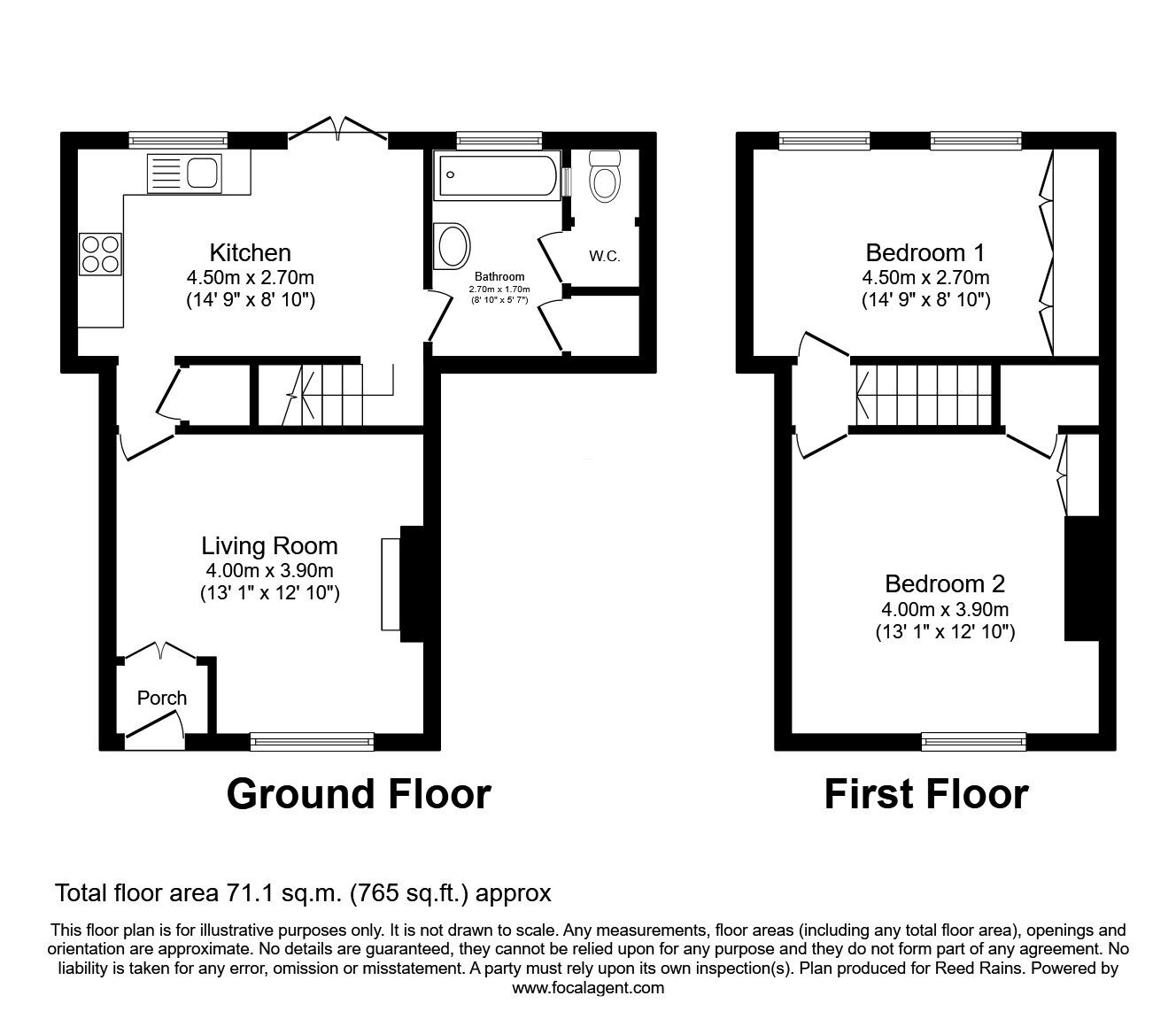 Floorplan of 2 bedroom Mid Terrace House for sale, Mount Pleasant, Hazel Grove, Cheshire, SK7