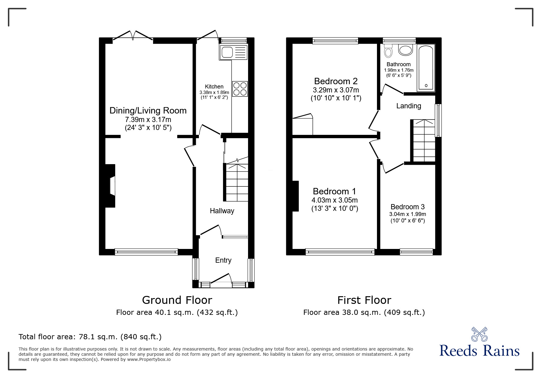 Floorplan of 3 bedroom Semi Detached House to rent, Stirling Avenue, Hazel Grove, Cheshire, SK7