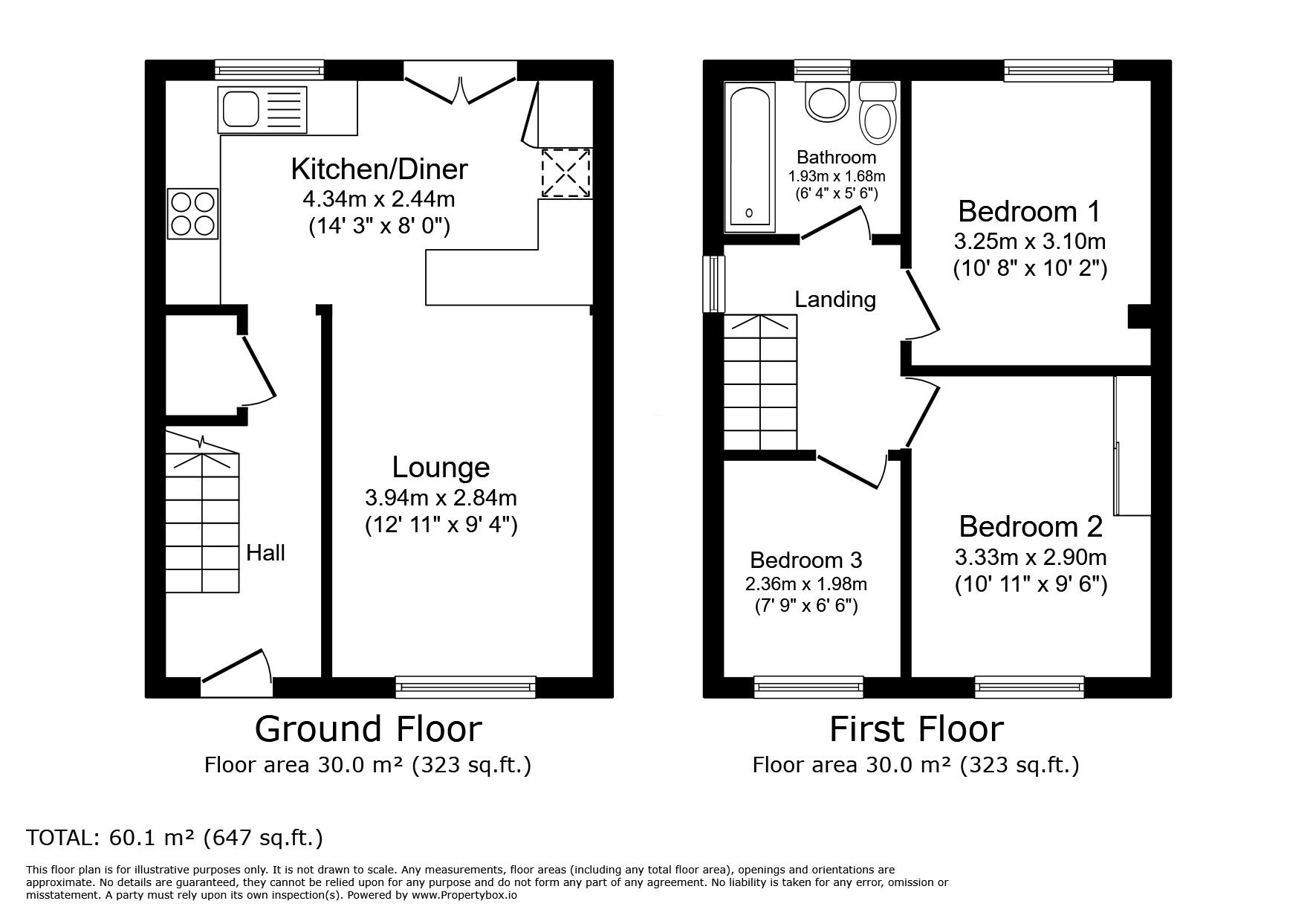 Floorplan of 3 bedroom Semi Detached House for sale, Deneside Crescent, Hazel Grove, Cheshire, SK7