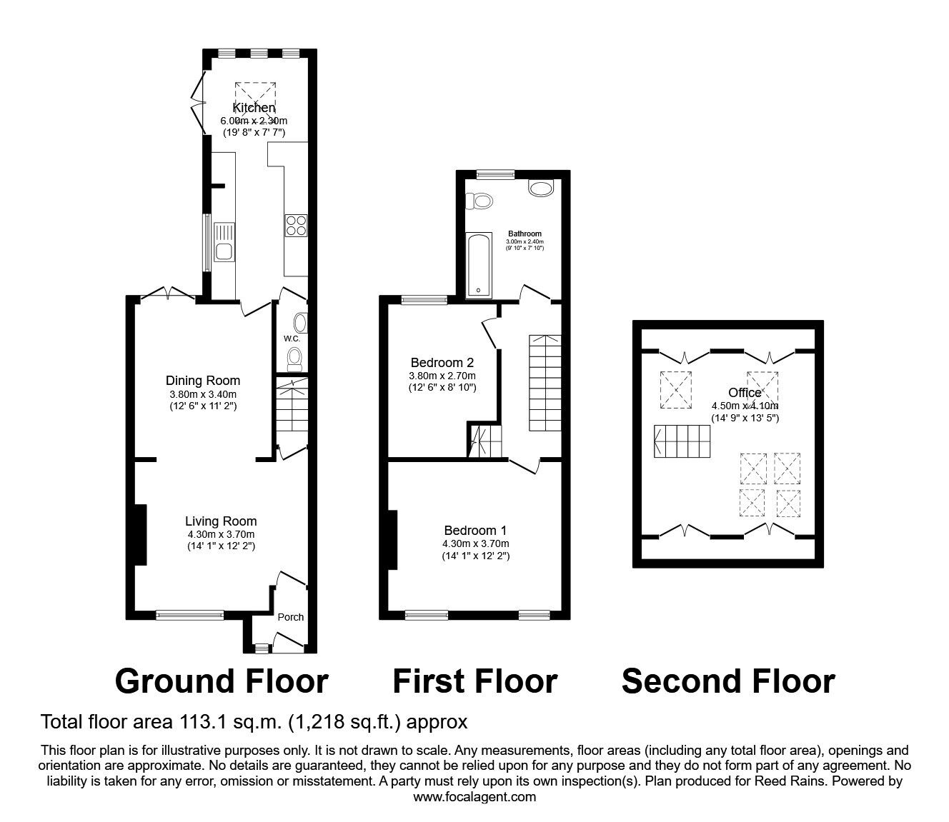 Floorplan of 2 bedroom Mid Terrace House for sale, Mellor View, Lockside, Marple, Cheshire, SK6