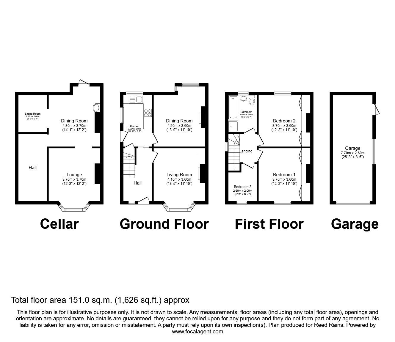 Floorplan of 3 bedroom Semi Detached House for sale, Linden Grove, Woodsmoor, Cheshire, SK2