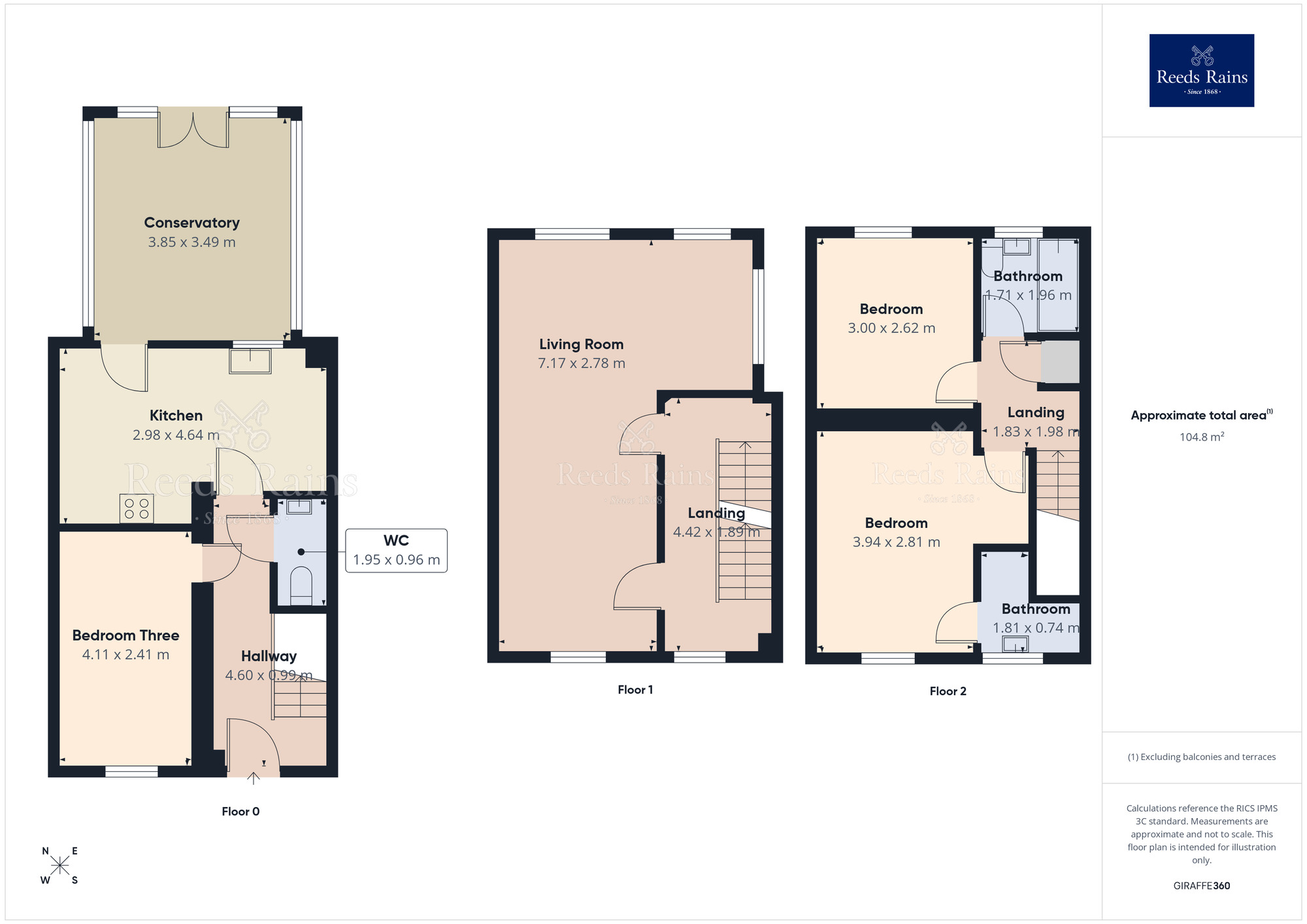 Floorplan of 3 bedroom End Terrace House for sale, Dysart Street, Great Moor, Cheshire, SK2