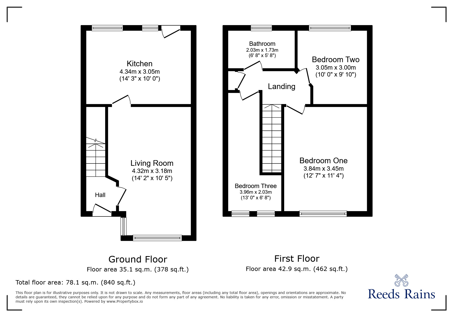 Floorplan of 3 bedroom Mid Terrace House to rent, Grendale Avenue, Offerton, Cheshire, SK1