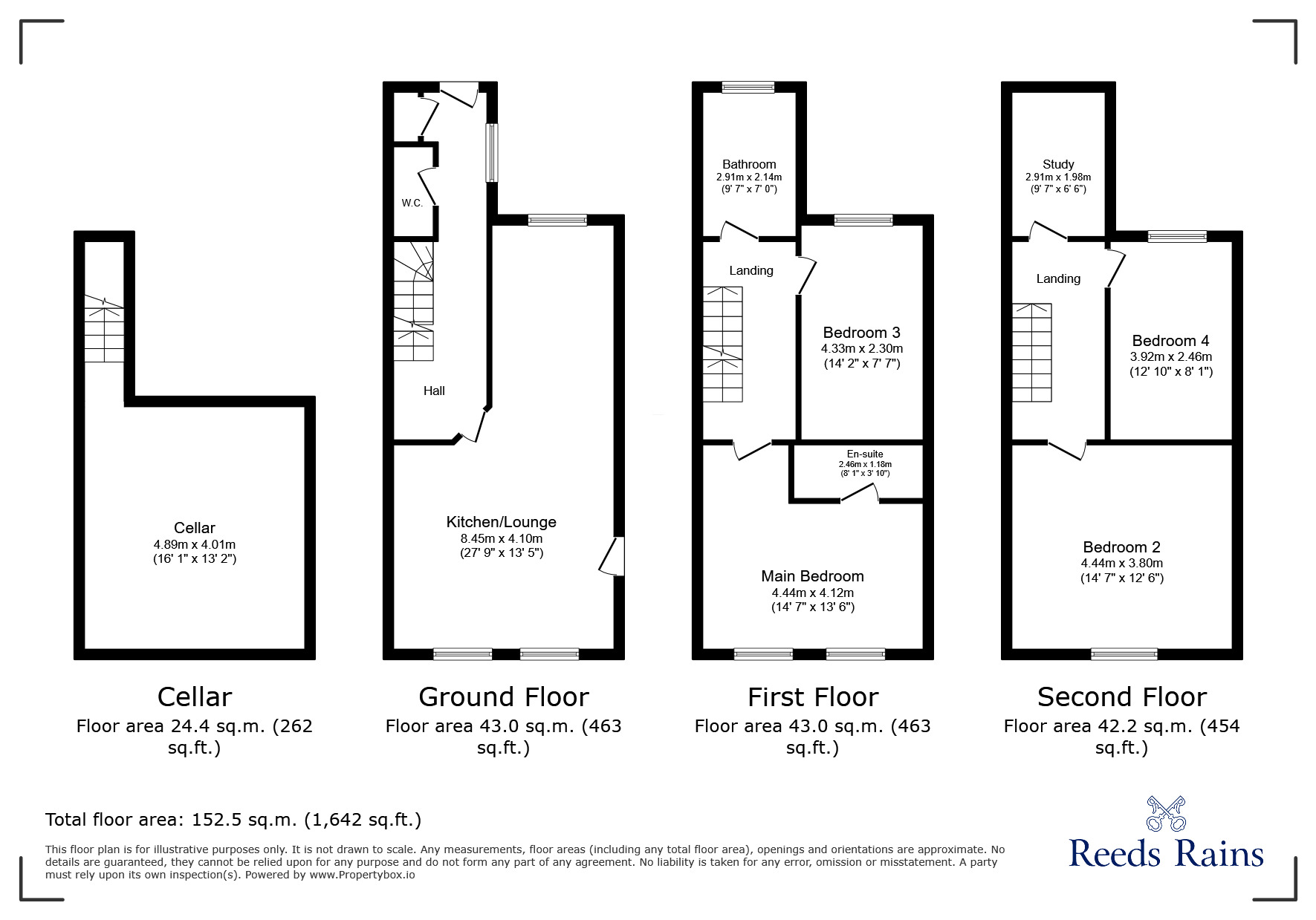 Floorplan of 4 bedroom End Terrace House to rent, Stockport Road, Marple, Cheshire, SK6