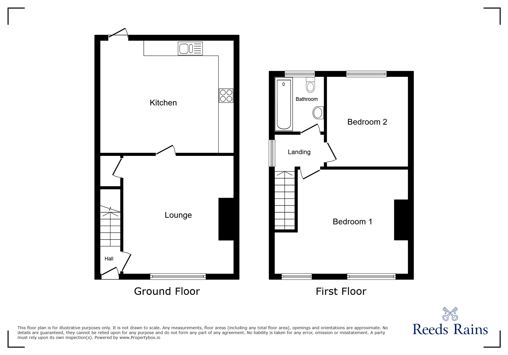 Floorplan of 2 bedroom Semi Detached House for sale, Clovelly Road, Offerton, Cheshire, SK2