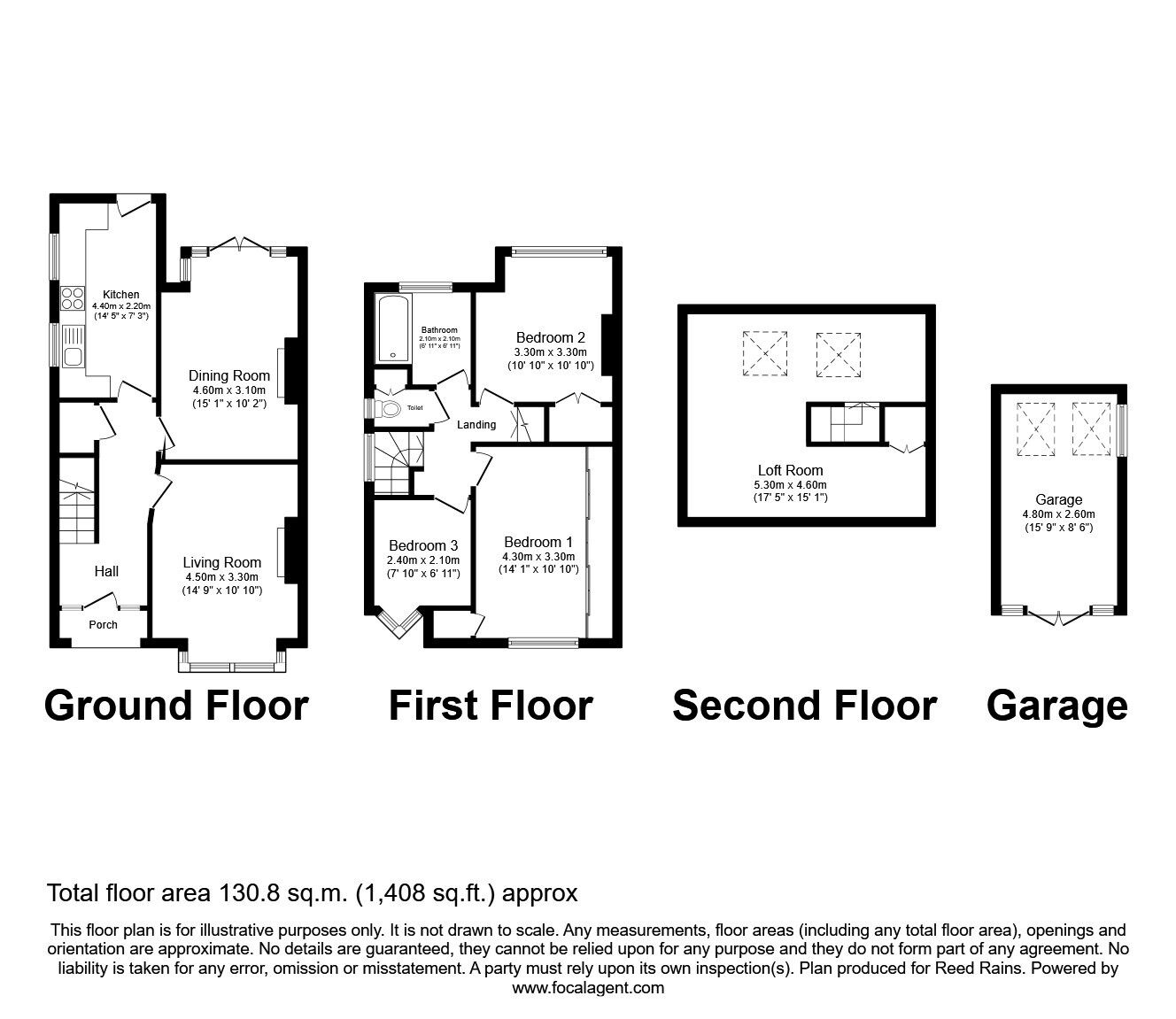 Floorplan of 3 bedroom Semi Detached House for sale, Corbar Road, Mile End, Cheshire, SK2