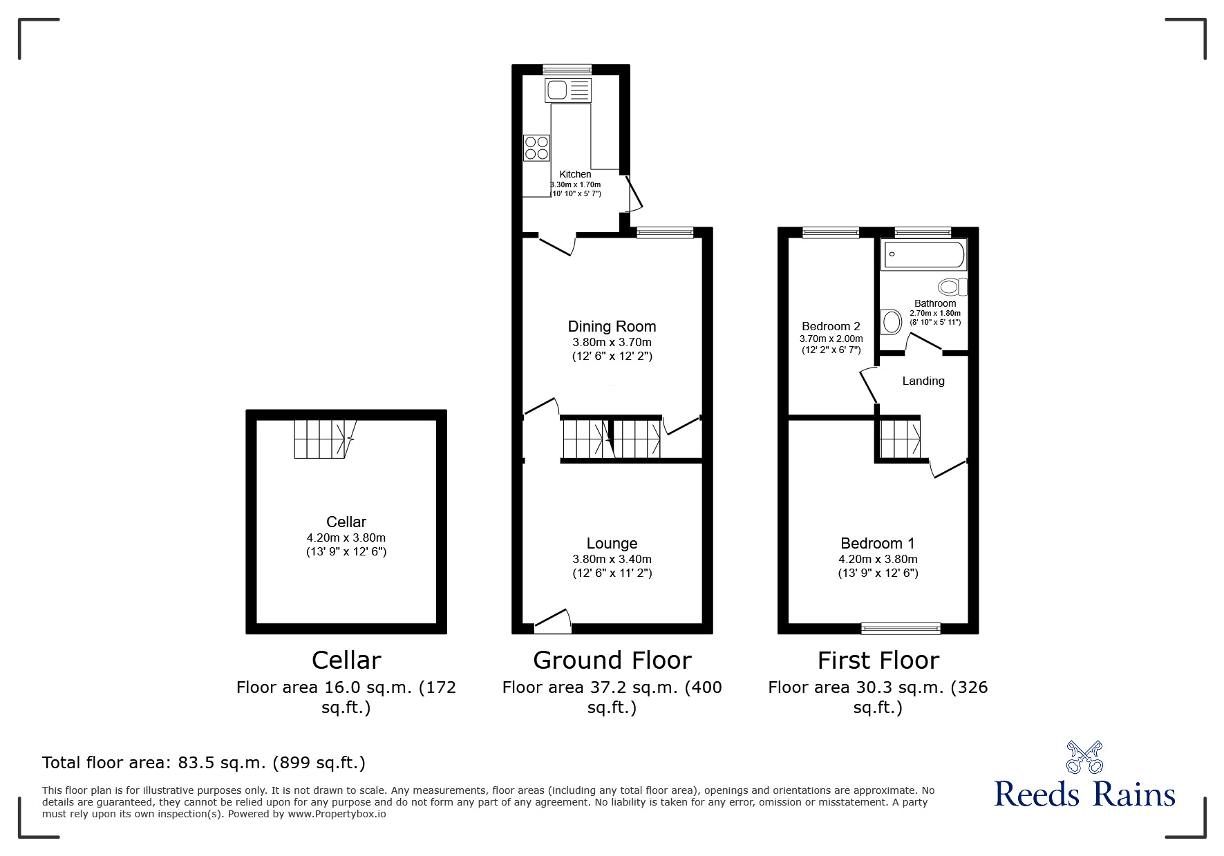 Floorplan of 2 bedroom Mid Terrace House to rent, Sharples Street, Heaton Norris, Cheshire, SK4