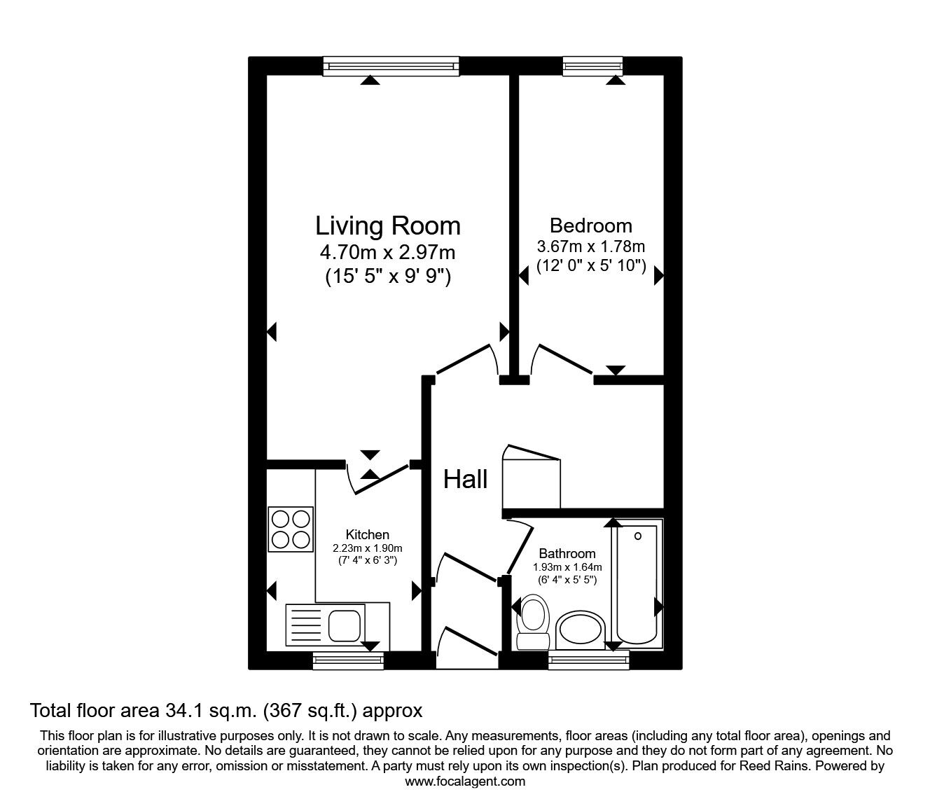 Floorplan of 1 bedroom  Flat to rent, Hall Street, Offerton, Cheshire, SK1