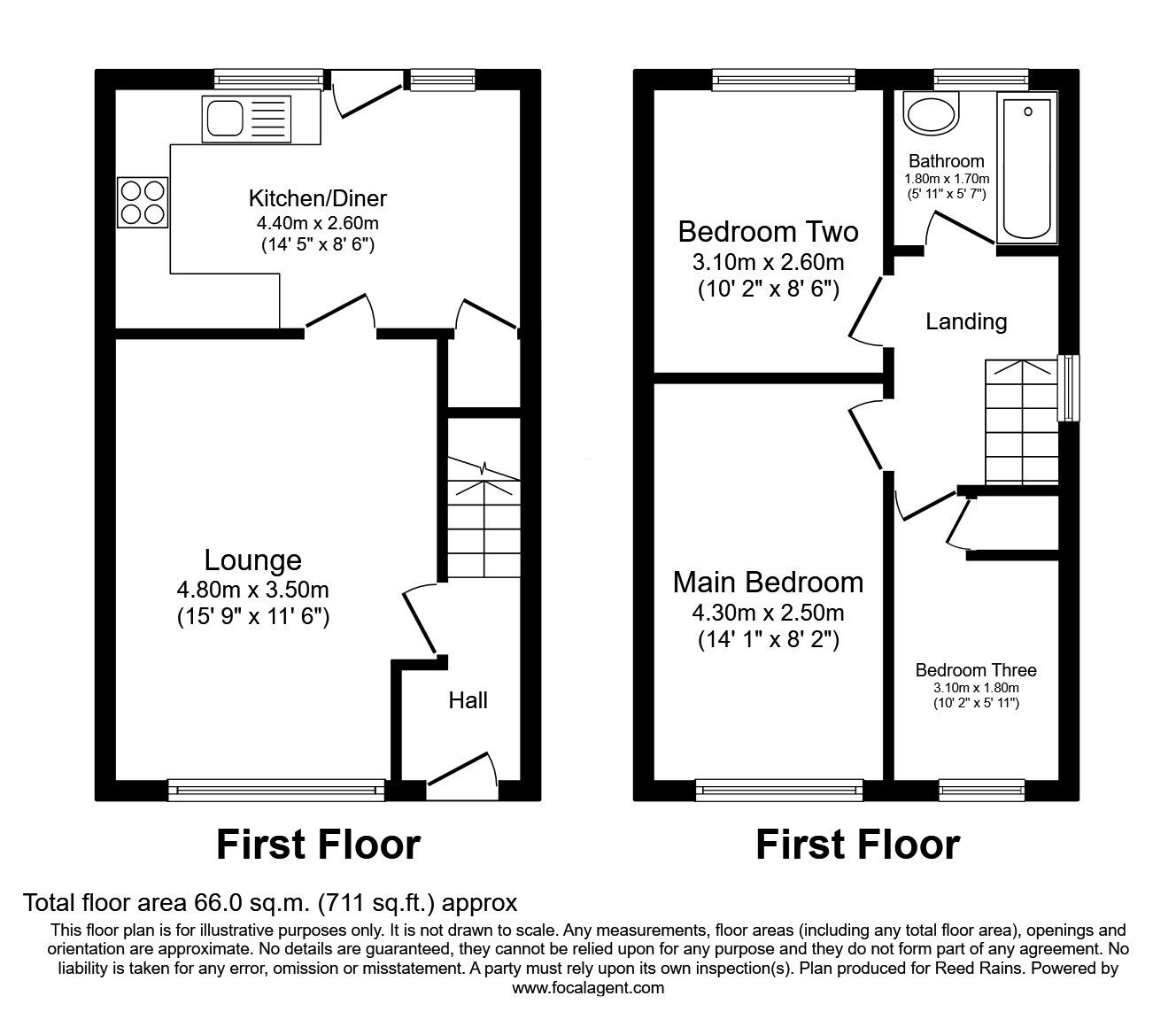 Floorplan of 3 bedroom Semi Detached House for sale, Siskin Road, Offerton, Cheshire, SK2