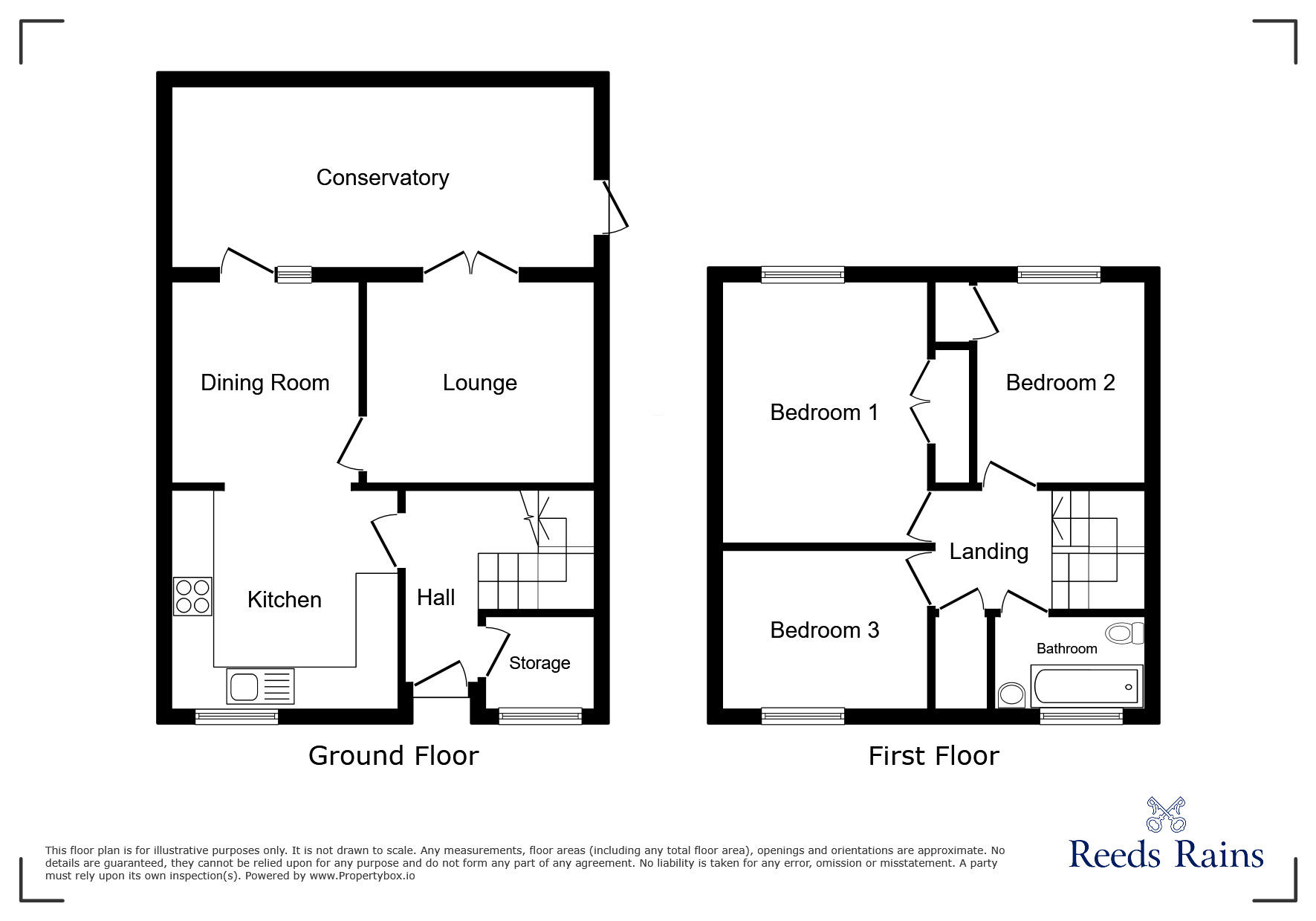 Floorplan of 3 bedroom End Terrace House for sale, Winnington Green, Offerton, Cheshire, SK2