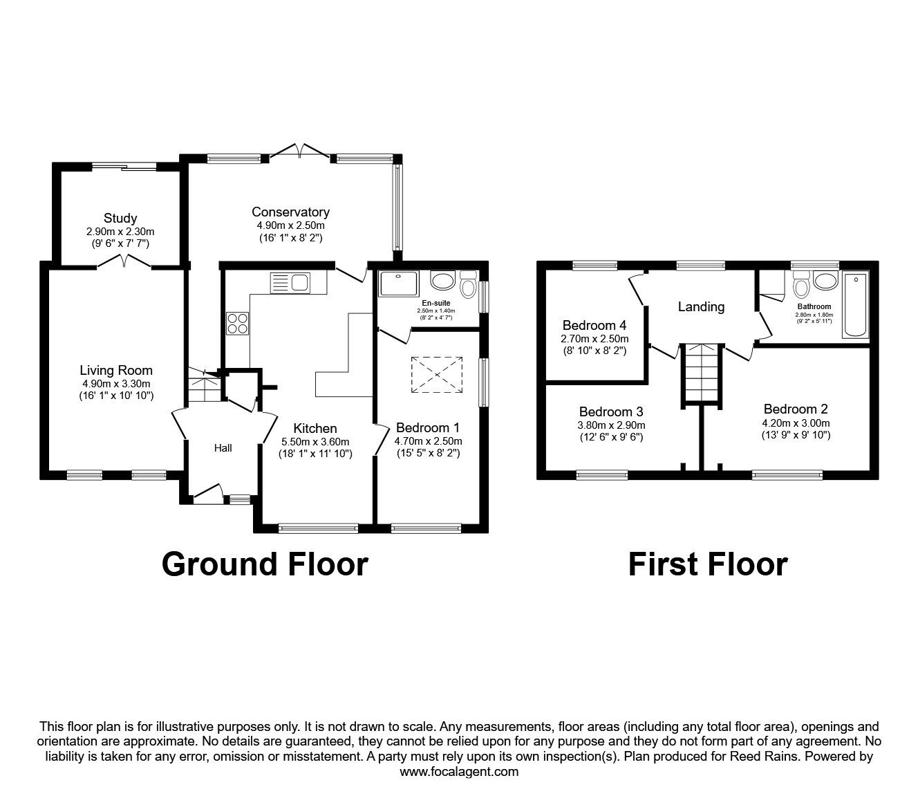 Floorplan of 4 bedroom End Terrace House for sale, Geneva Road, Bramhall, Cheshire, SK7