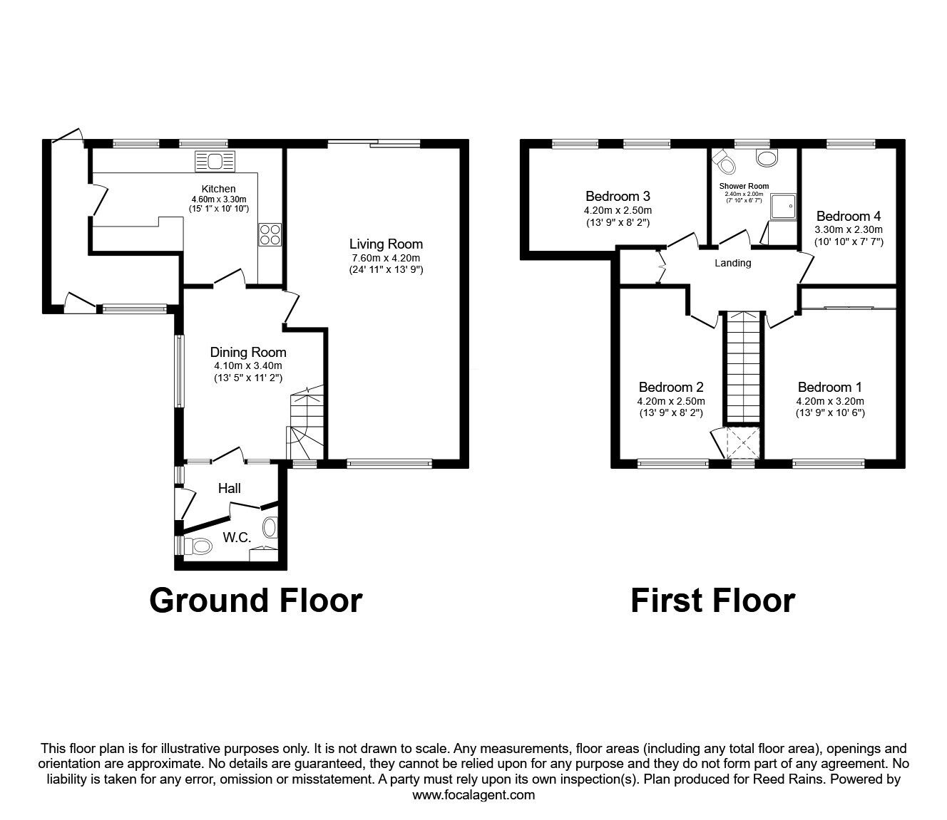 Floorplan of 4 bedroom Detached House for sale, Kempton Close, Hazel Grove, Cheshire, SK7