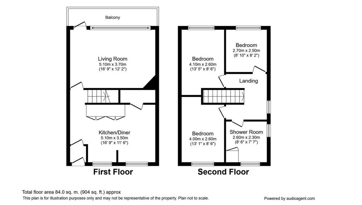 Floorplan of 3 bedroom Flat to rent, Commercial Road, Hazel Grove, Cheshire, SK7