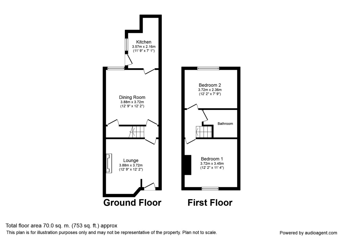 Floorplan of 2 bedroom Mid Terrace House for sale, Celtic Street, Offerton, Cheshire, SK1