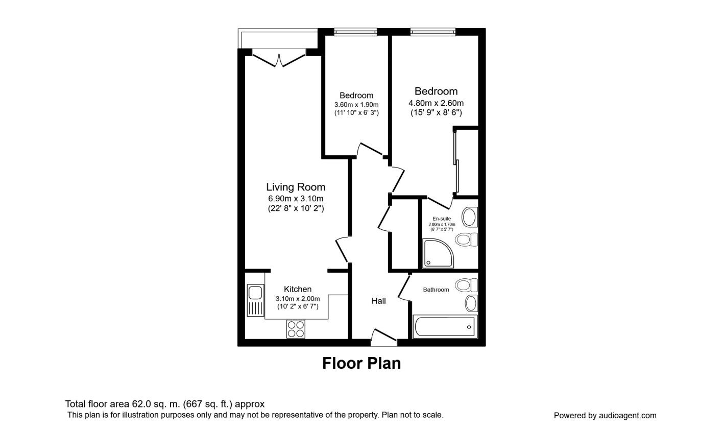 Floorplan of 2 bedroom Flat for sale, Wellington Street, Stockport, Cheshire, SK1