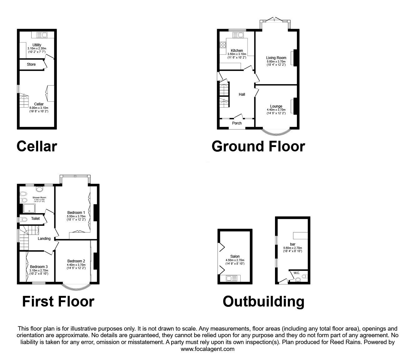 Floorplan of 3 bedroom Semi Detached House for sale, Macclesfield Road, Hazel Grove, Cheshire, SK7