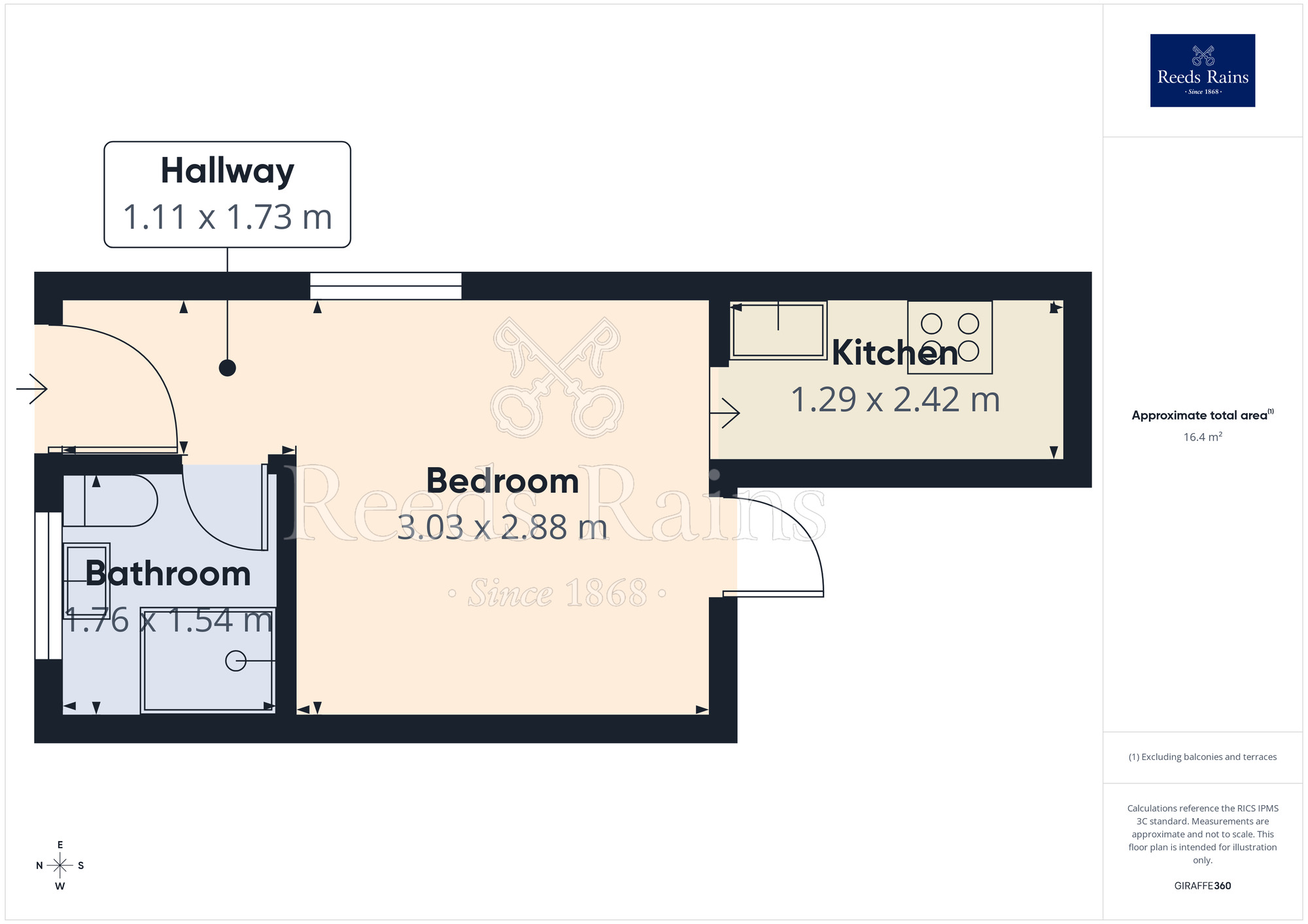 Floorplan of 1 bedroom Property to rent, Kennerley Road, Davenport, Cheshire, SK2