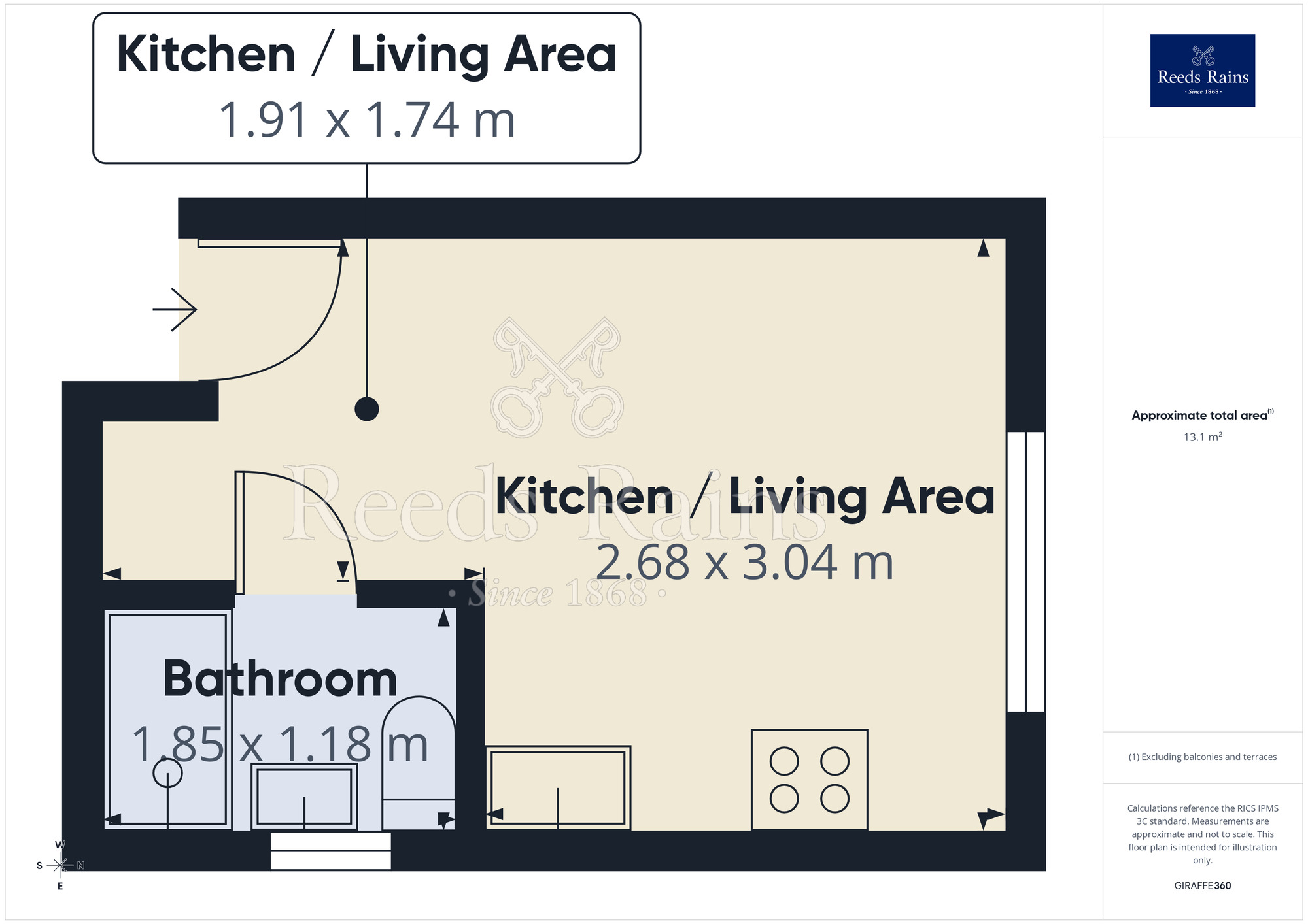 Floorplan of 1 bedroom Property to rent, Kennerley Road, Davenport, Cheshire, SK2