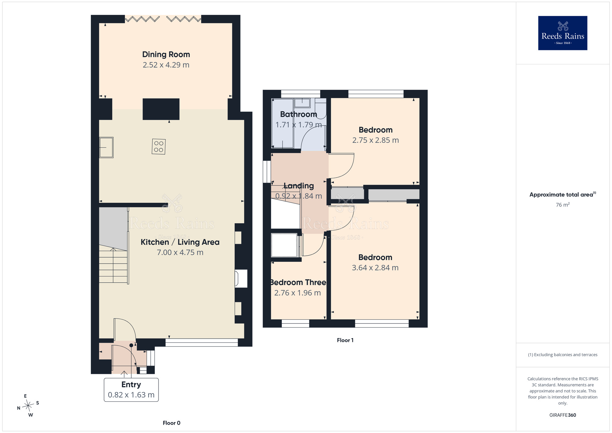 Floorplan of 3 bedroom Semi Detached House for sale, Minsmere Walks, Offerton, Cheshire, SK2